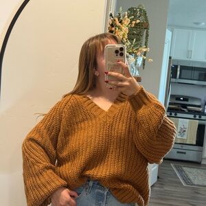 Cozy Women's Sweater in Warm Brown